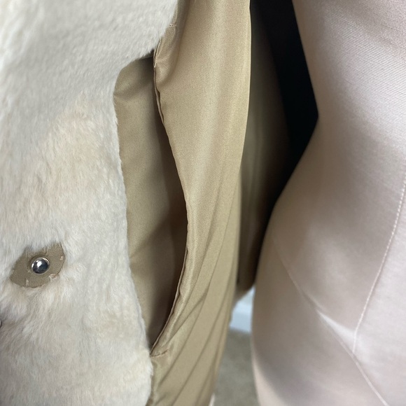 Vintage Rabbit Fur Mock Neck Textured Jacket Medium - Picture 8 of 13